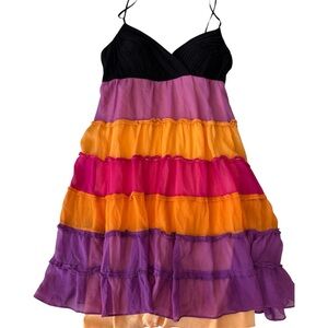 100% Silk Y2K‎ Style Vintage Mini Dress